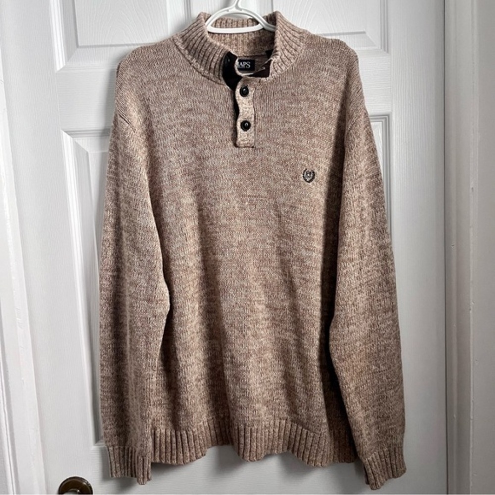 Chaps Men's Crewneck Sweater in Heathered Taupe